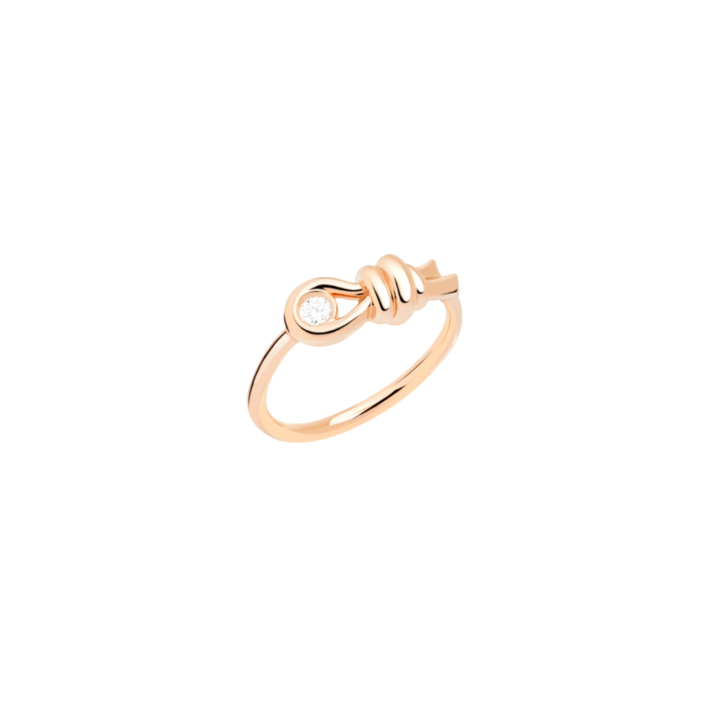 Rose Gold &amp; White Diamond Nodo Ring