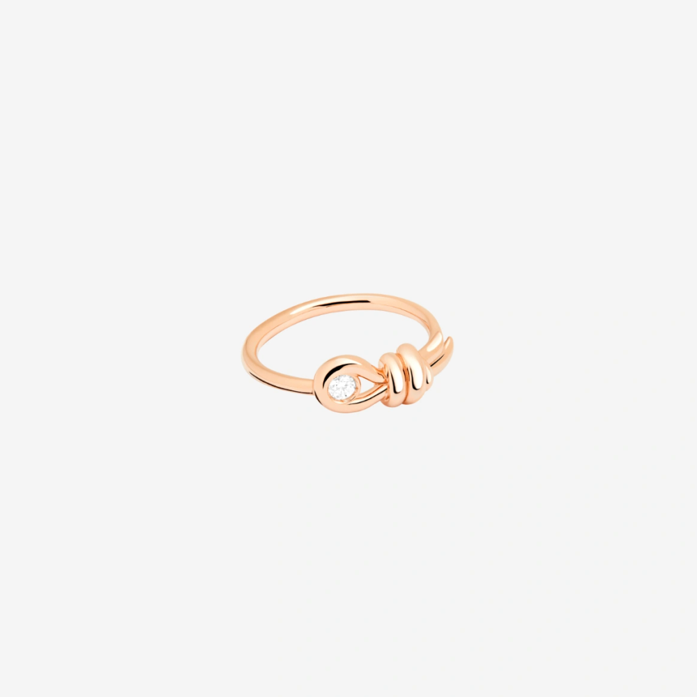 Rose Gold &amp; White Diamond Nodo Ring