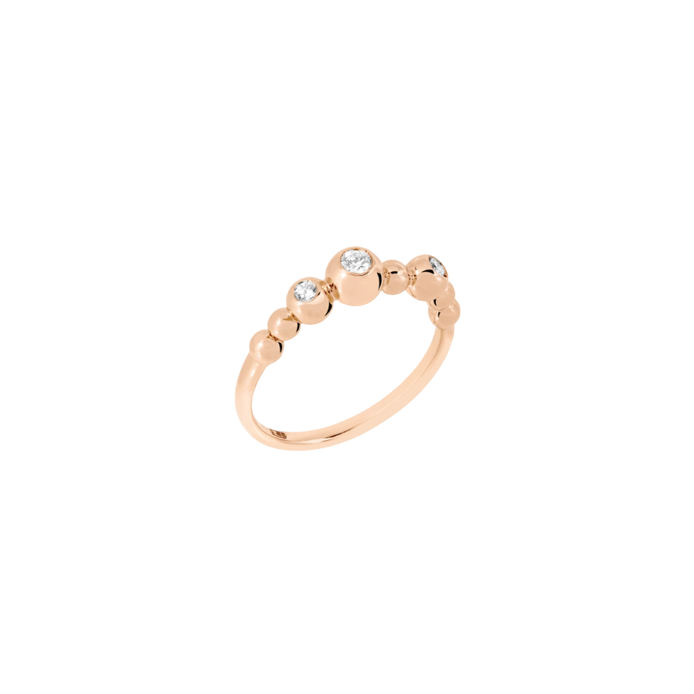 Bague Bollicine Or Rose &amp; Diamants Blancs