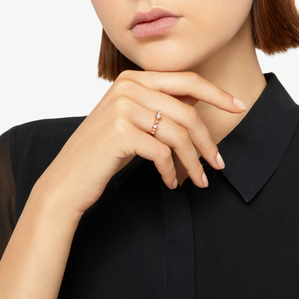 Bague Bollicine Or Rose &amp; Diamants Blancs