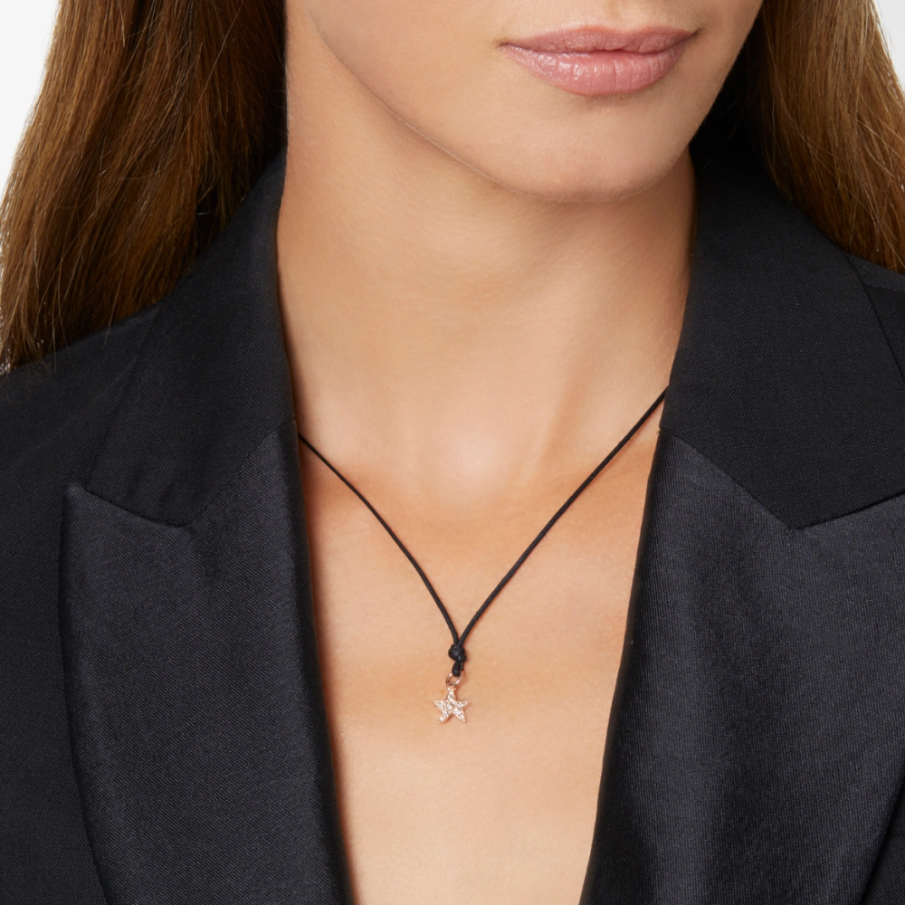 Pendentif Stellina Or Rose &amp; Diamants Cognac
