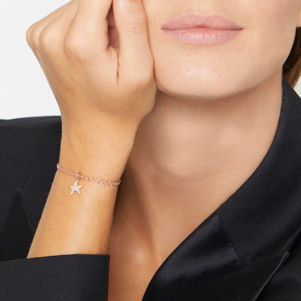 Rose Gold &amp; Brown Diamond Star Charm