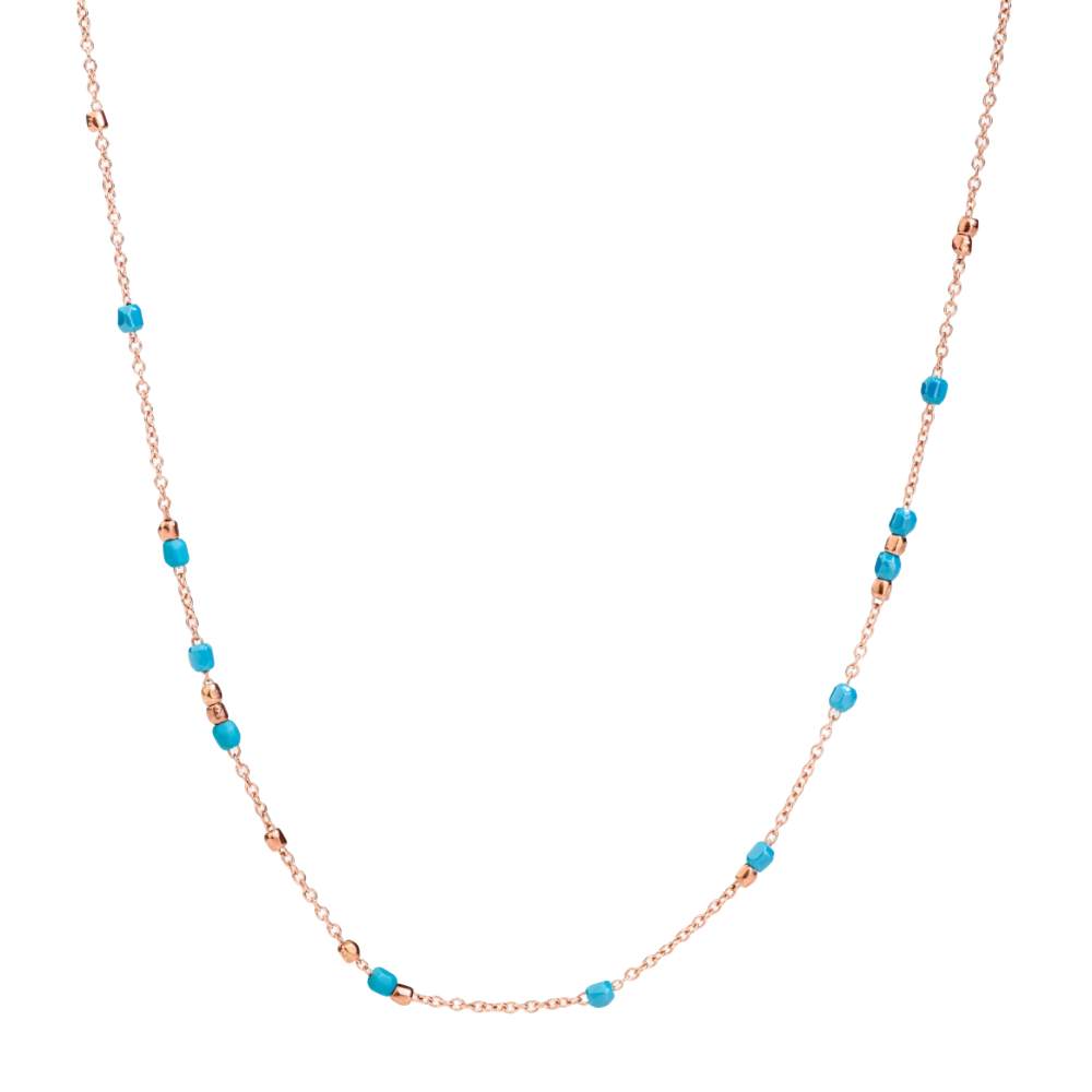 Collier Mini Granelli Or Rose &amp; Céramique