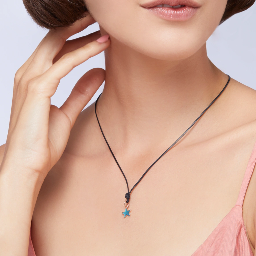 Pendentif Stellina Or Rose &amp; Émail