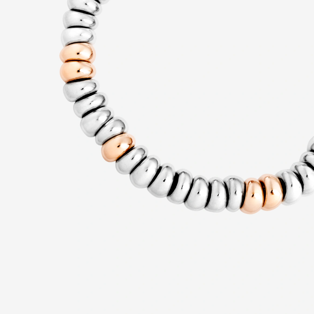 Silver &amp; Gold Plated Silver Rondelle Bracelet