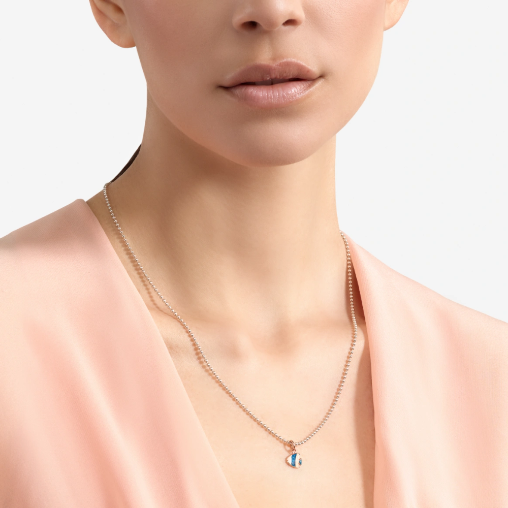 Pendentif Poisson-ange Or Rose &amp; Émail