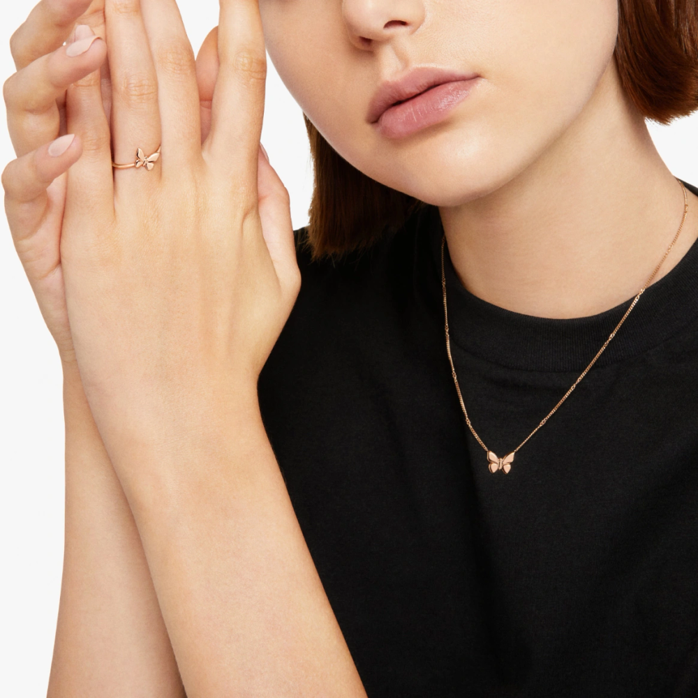Bague Papillon Or Rose
