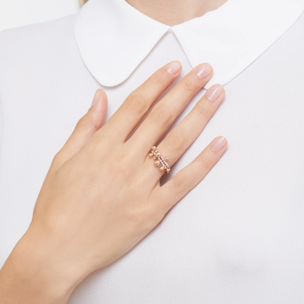 Bague Bollicine Or Rose &amp; Argent