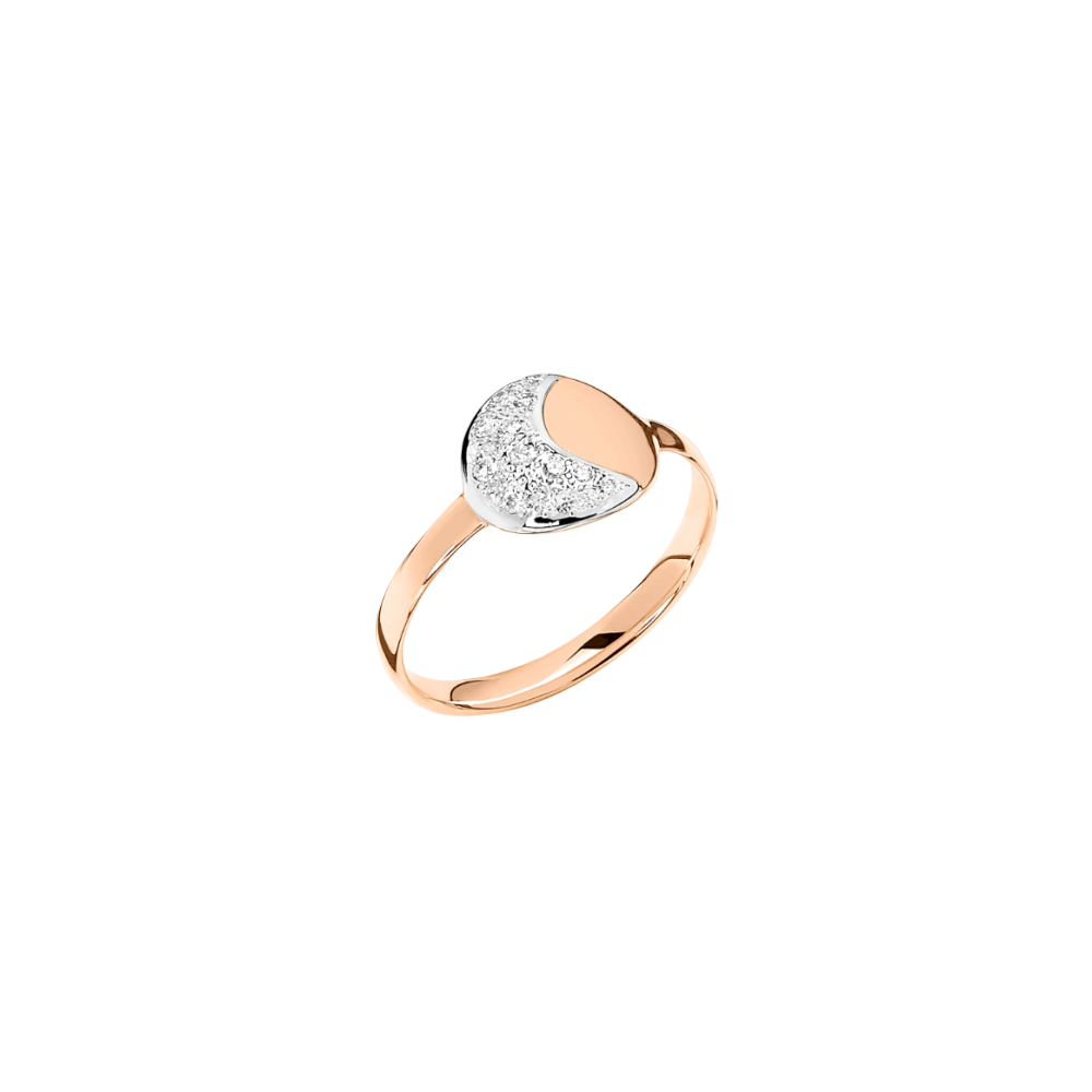 Bague Moon&amp;sun Or Rose &amp; Diamants Blancs