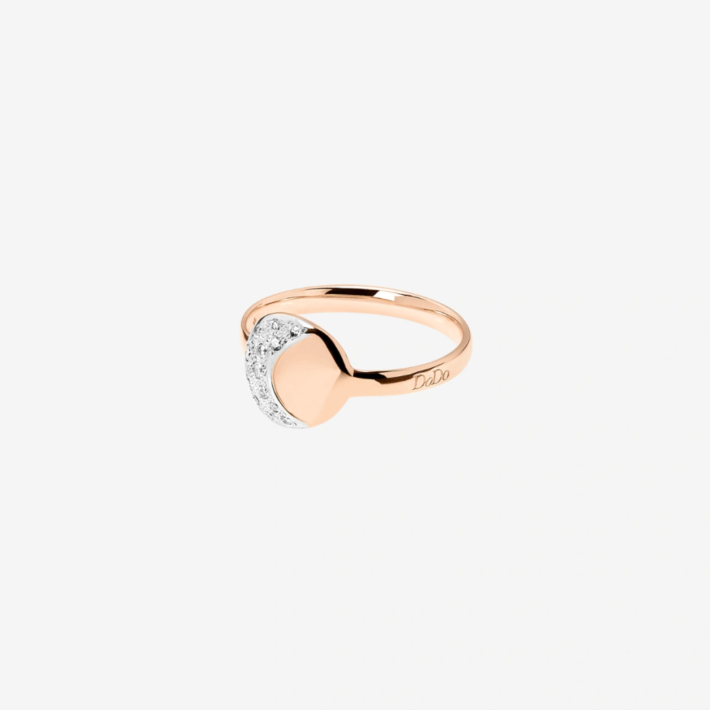 Bague Moon&amp;sun Or Rose &amp; Diamants Blancs