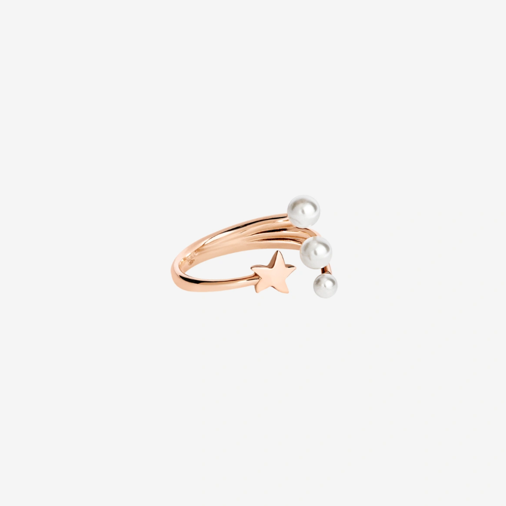 Bague Stellina Or Rose &amp; Perles De Cristal