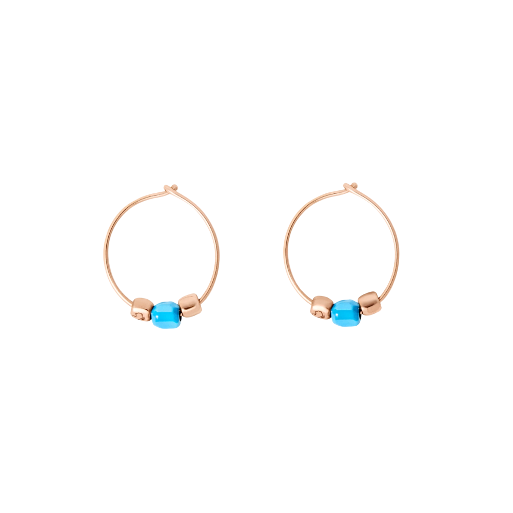 Boucles D'oreille Mini Granelli Or Rose &amp; Céramique