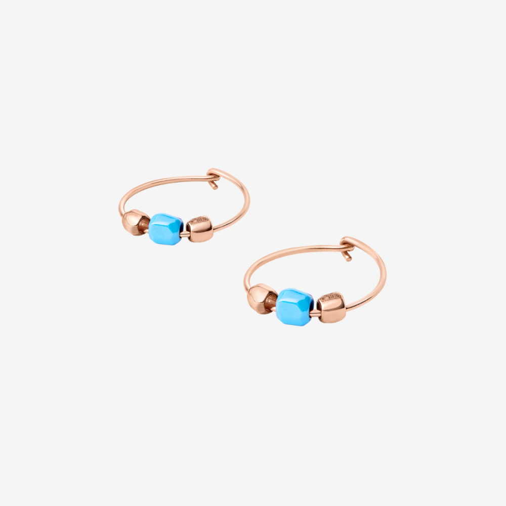 Boucles D'oreille Mini Granelli Or Rose &amp; Céramique