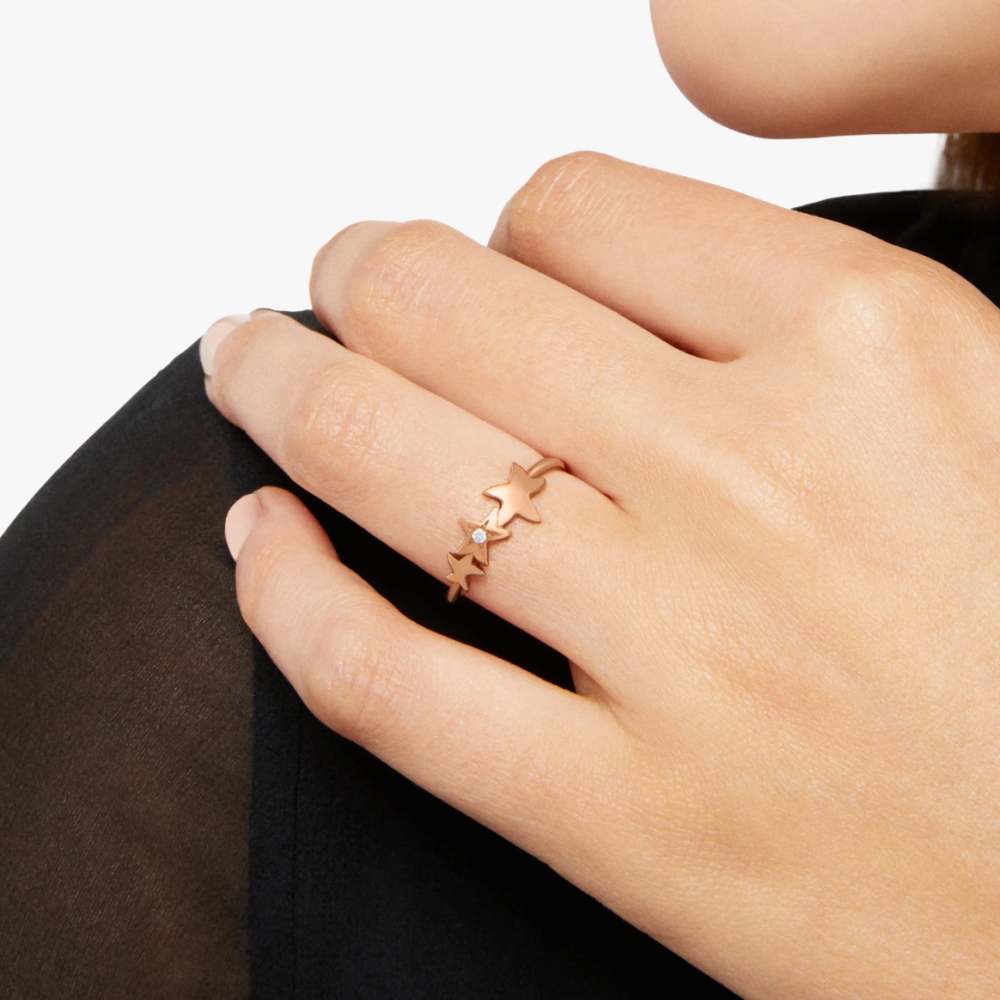 Ring Stellina Roségold Und Weisser Diamant