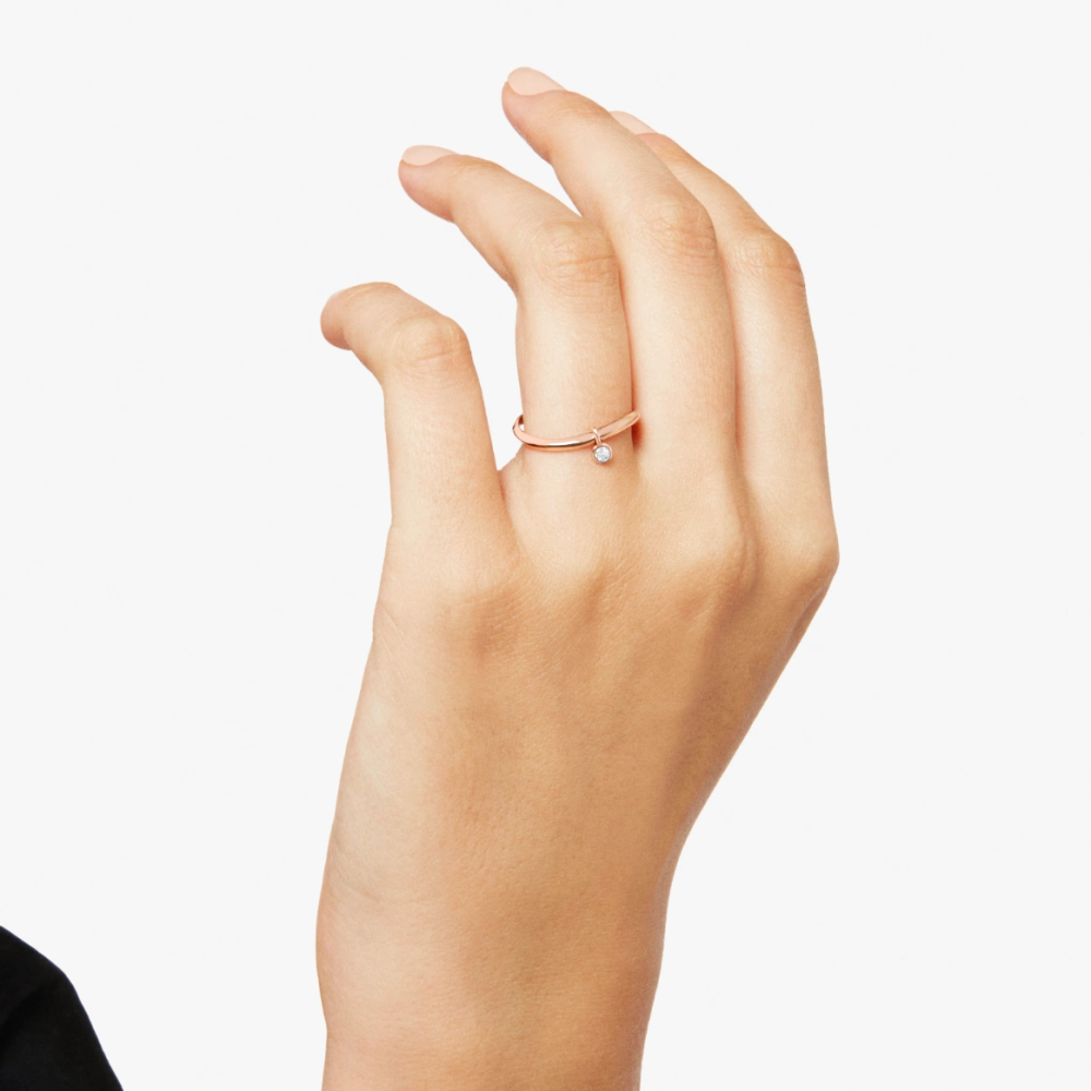 Rose Gold &amp; White Diamond Essentials Ring