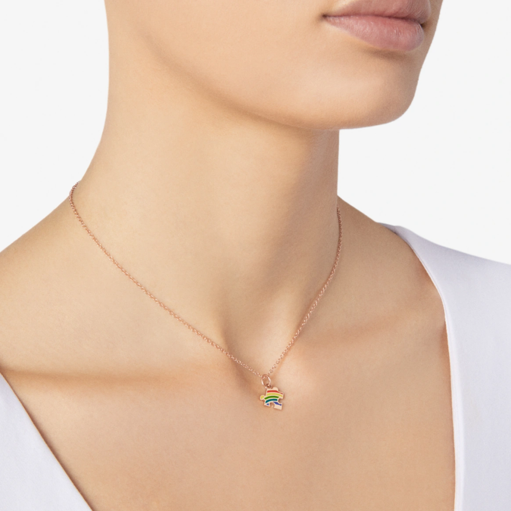 Anhänger Puzzle Lgbtq+ Roségold Und Emaille