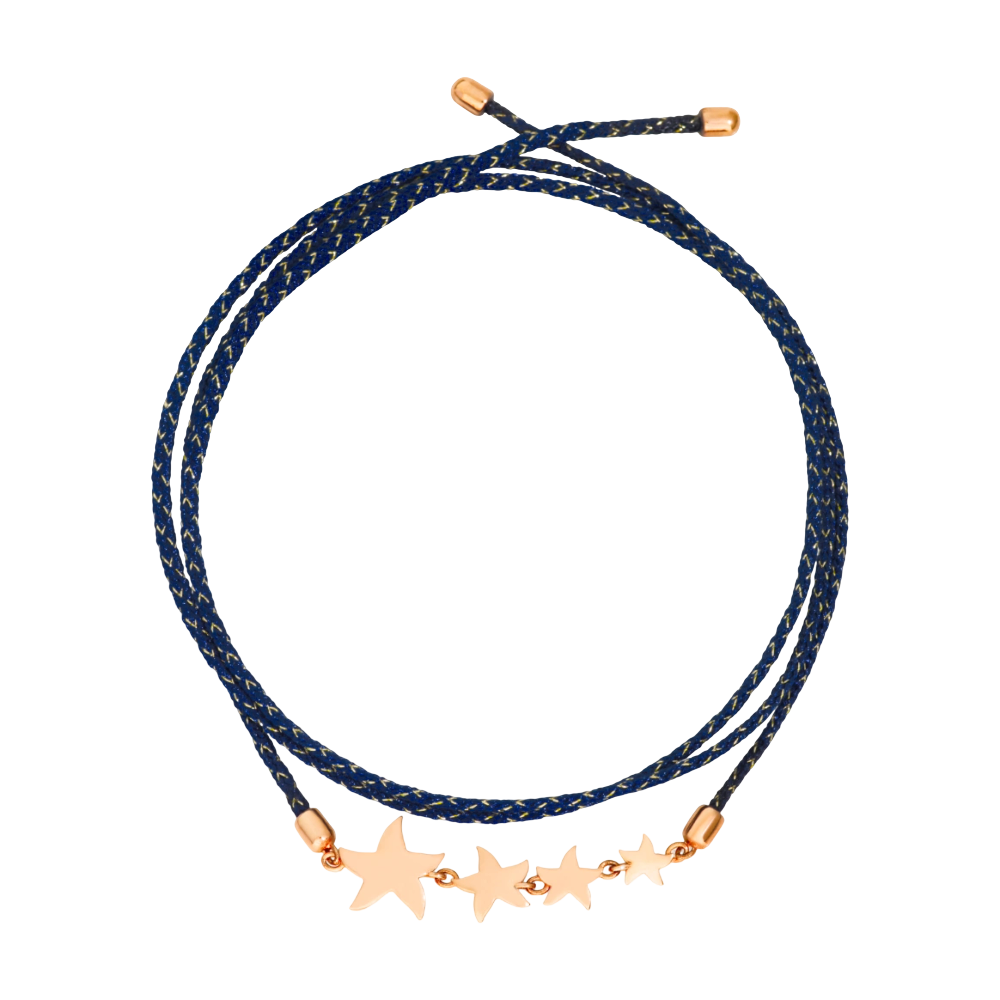 Bracelet Stellina Or Rose Avec Cordon