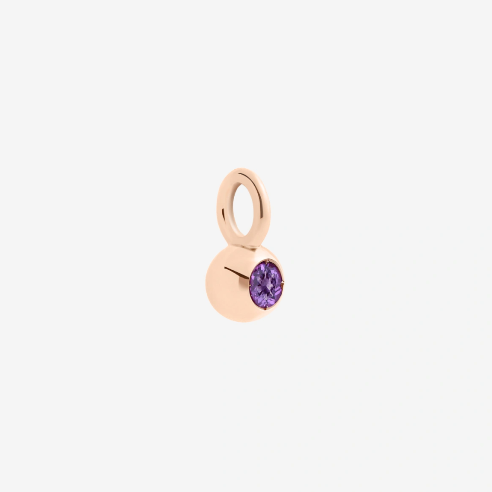 Pendentif Bollicine Or Rose &amp; Améthyste