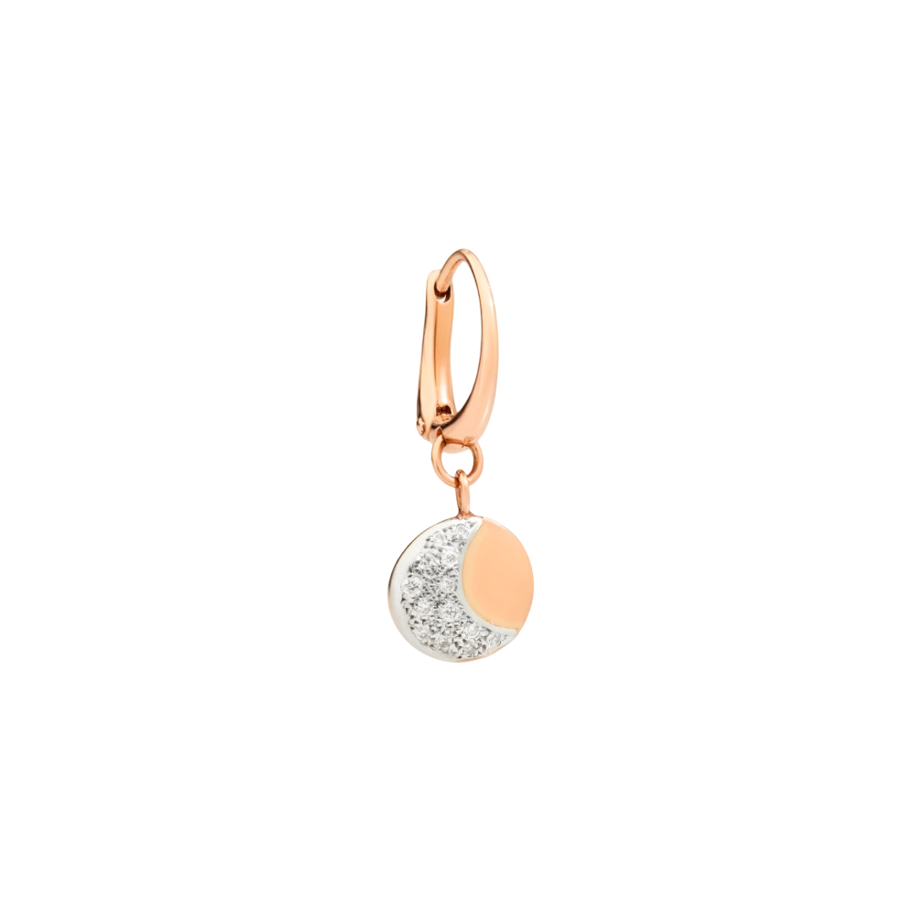 Boucle D'oreille Lune Or Rose &amp; Diamants