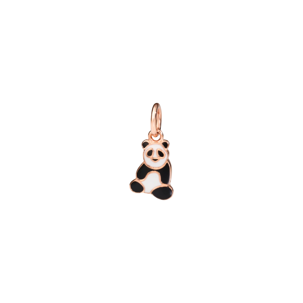 Rose Gold &amp; Enamel Panda Charm