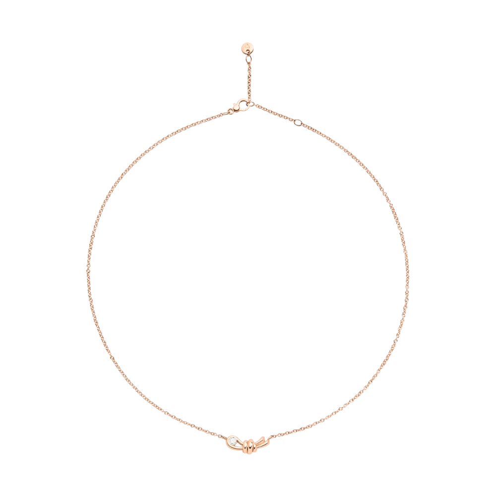 Collier Nodo Or Rose &amp; Diamant Blanc