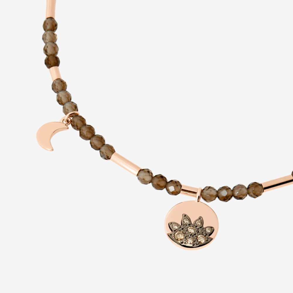 Bracelet M&amp;s Or Rose, Quartz &amp; Diamants