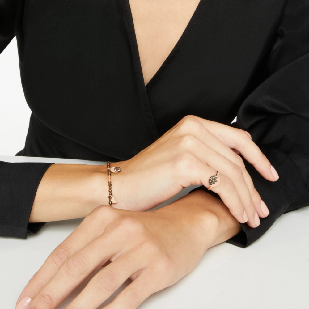 Bracelet M&amp;s Or Rose, Quartz &amp; Diamants