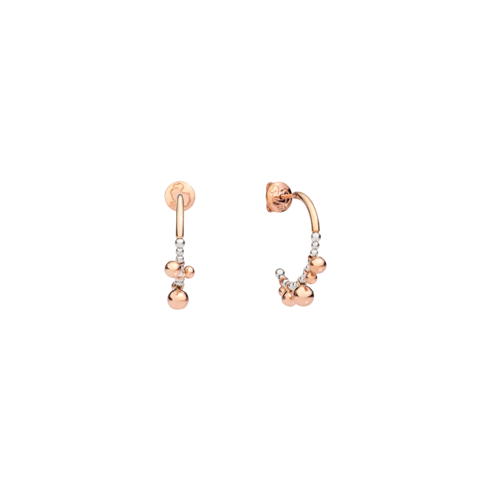 Rose Gold &amp; Silver Bollicine Hoop Earrings