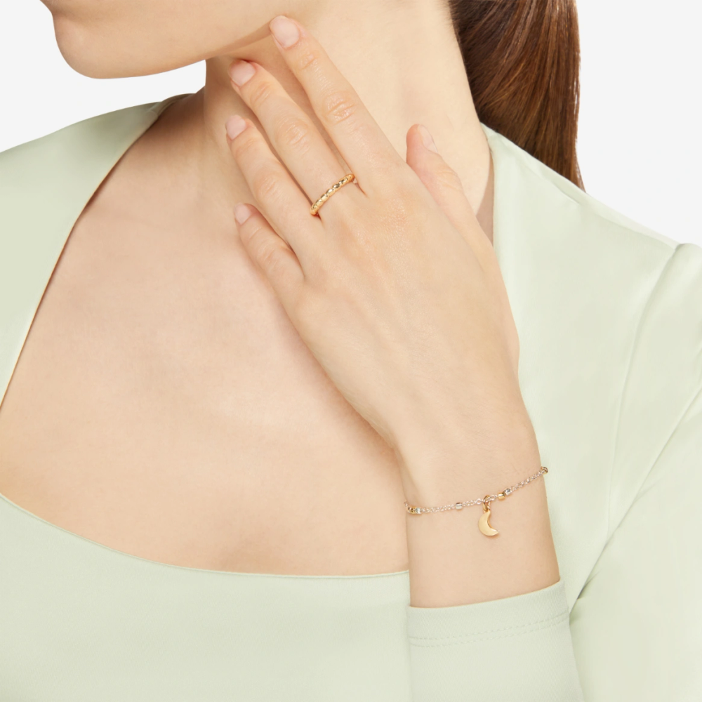 Silver &amp; Yellow Gold Mini Granelli Bracelet