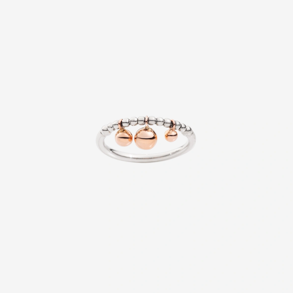 Ring Bollicine Silber Und Roségold