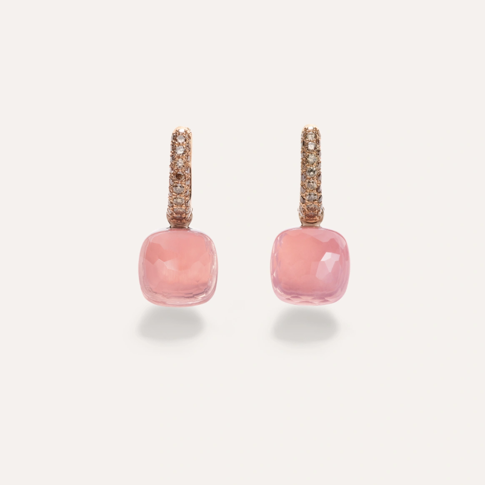 Boucles D’oreilles Nudo Quarzo Rosa Classic