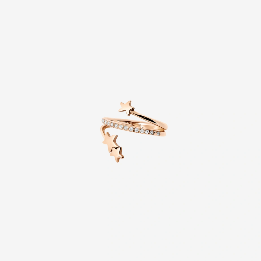 Ring Spirale Stellina Roségold Und Diamanten
