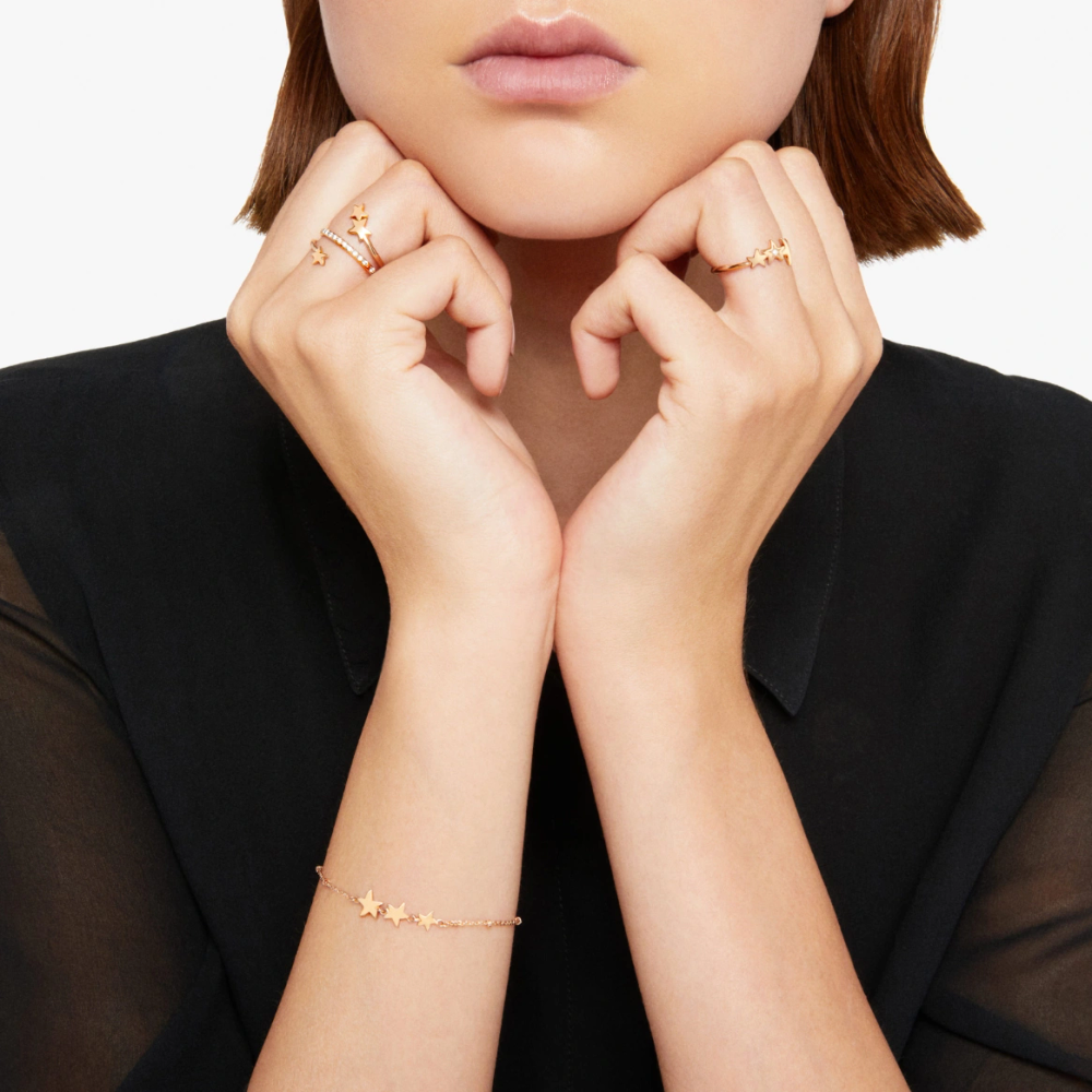 Ring Spirale Stellina Roségold Und Diamanten
