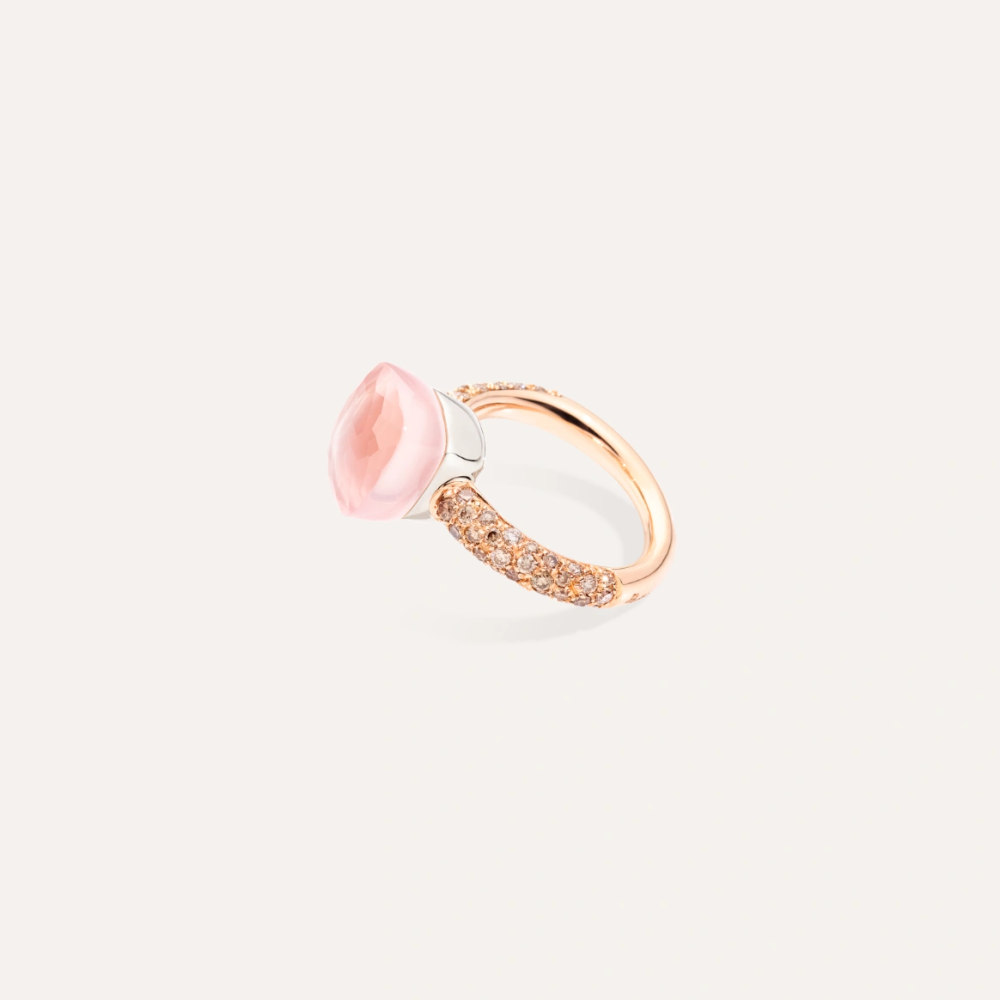 Klassischer Ring Nudo Aus Rosenquarz