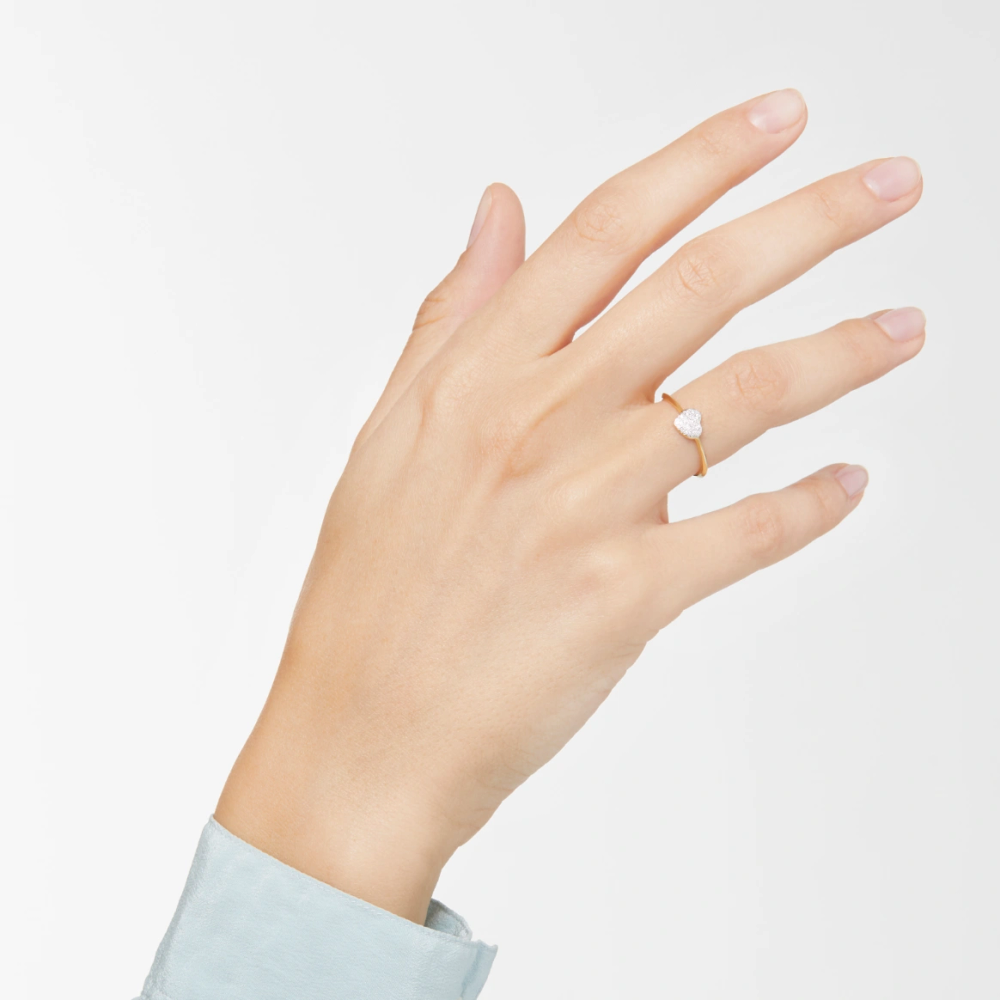 Ring Herz Gelbgold Und Weisse Diamanten