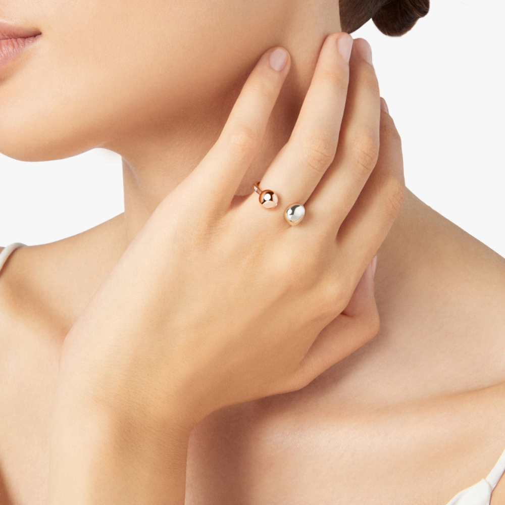 Ring Pepita Silber Und Roségold