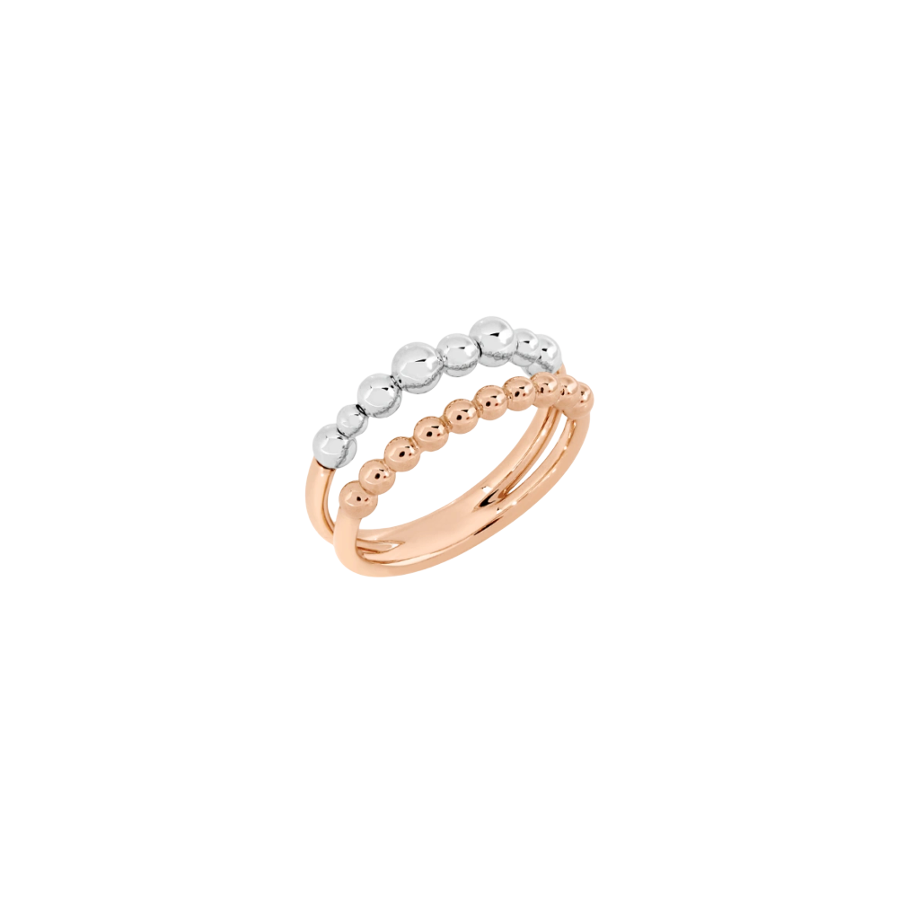 Bague Bollicine Or Rose &amp; Argent