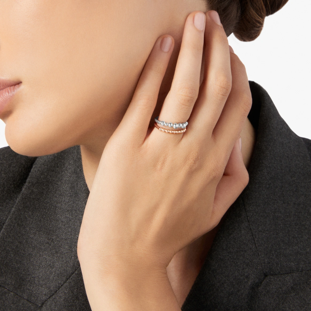 Bague Bollicine Or Rose &amp; Argent