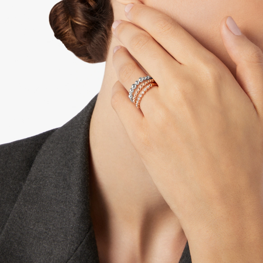 Bague Bollicine Or Rose &amp; Argent