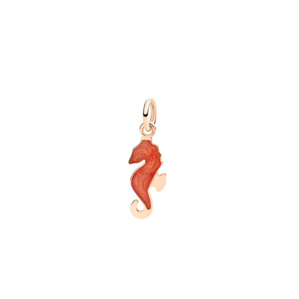 Rose Gold &amp; Enamel Sea Horse Charm