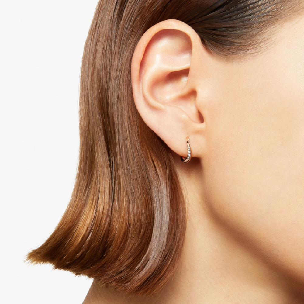 Rose Gold &amp; Diamond Essentials Hoop Earring