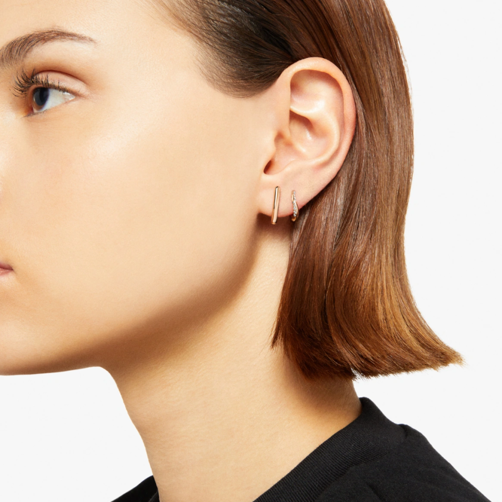 Rose Gold &amp; Diamond Essentials Hoop Earring