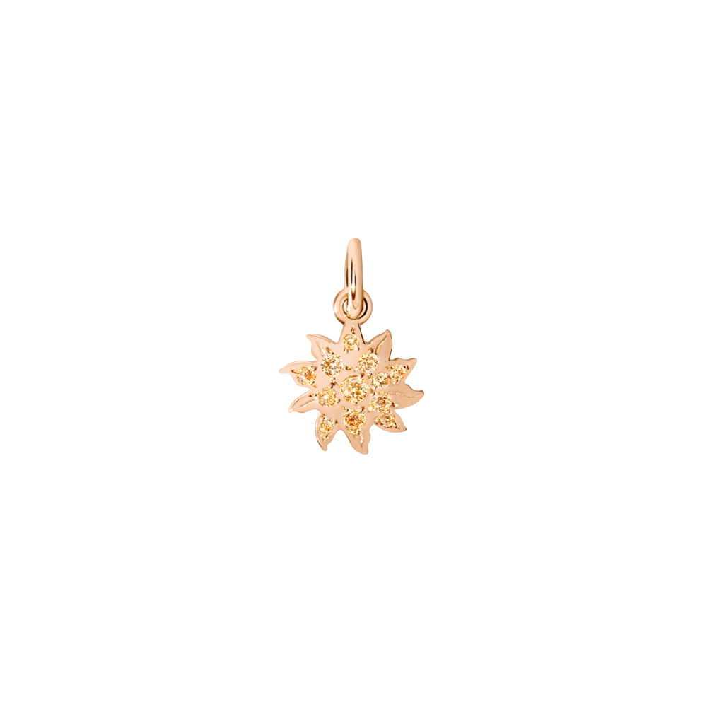 Rose Gold &amp; Brown Diamond Sun Charm