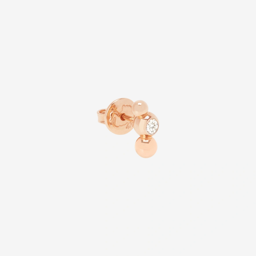 Boucle D'oreille Stud Bollicine Or Rose &amp; Diamant