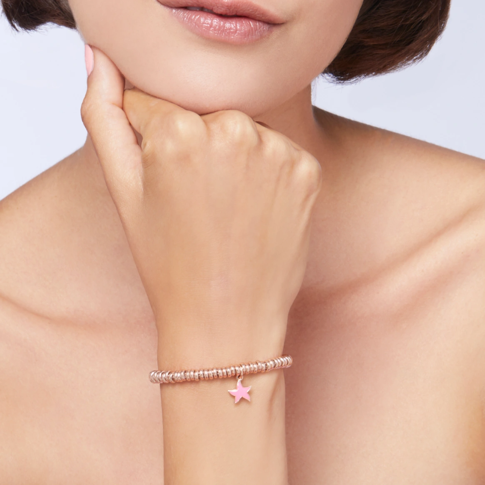 Rose Gold &amp; Enamel Star Charm