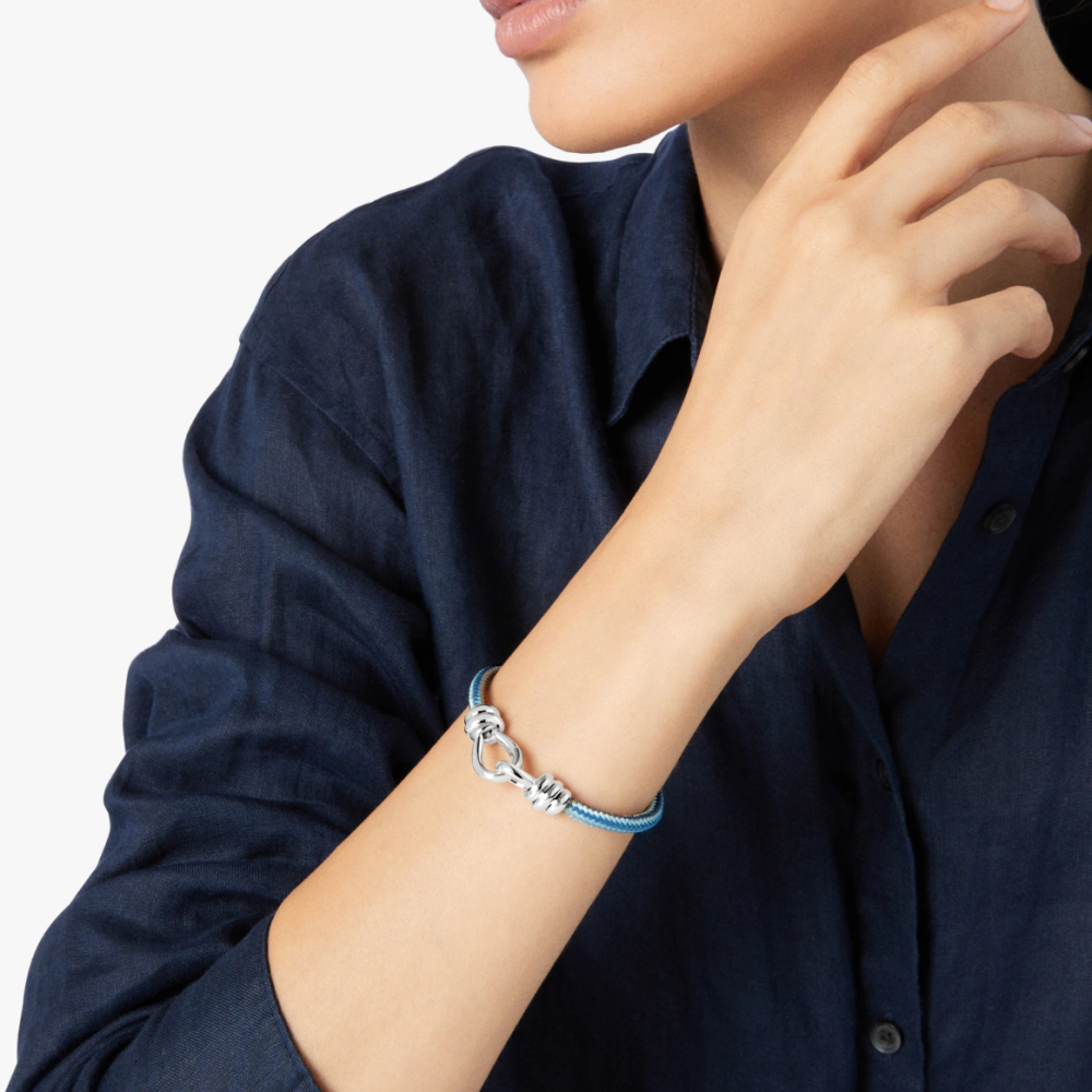 Silver &amp; Cord Nodo Bracelet