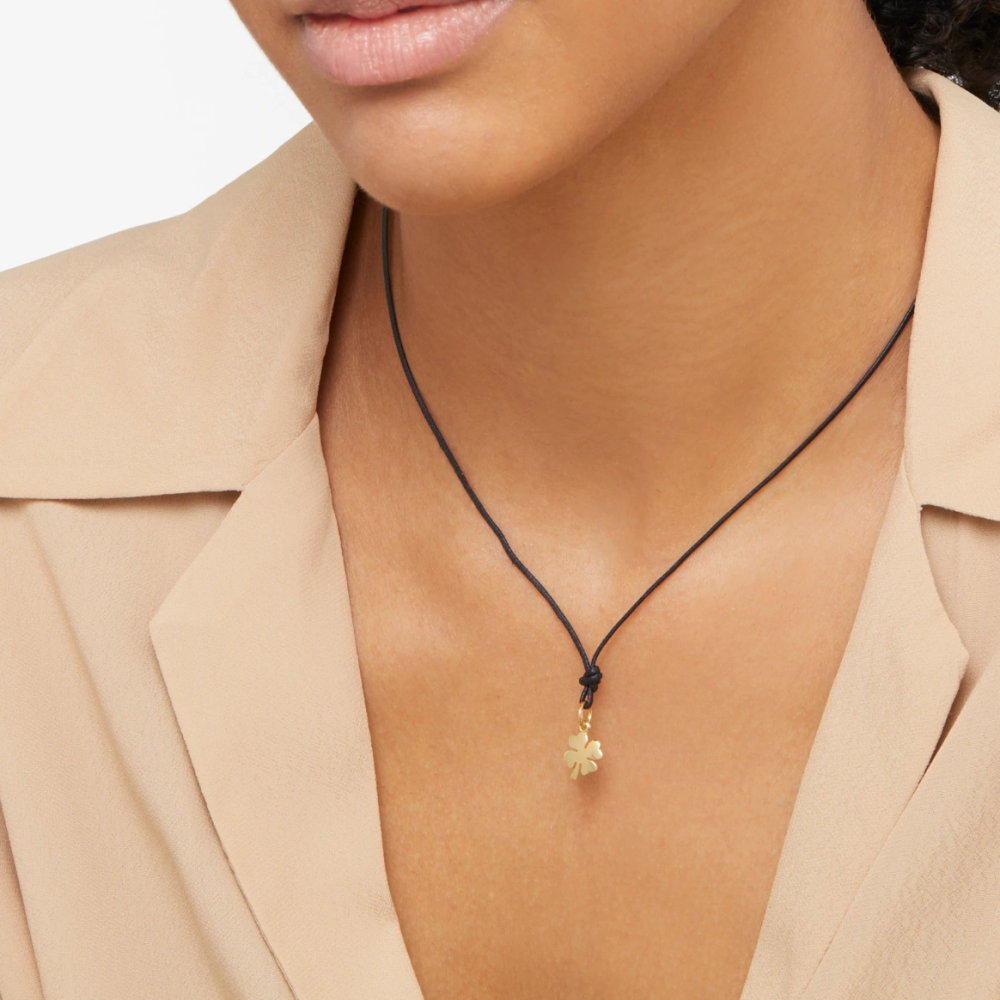 Yellow Gold Four Leaf Clover Charm